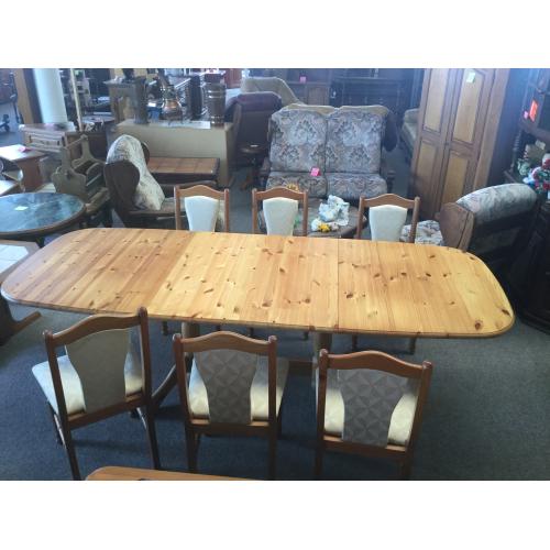 Rozkládací stůl z borovice +6x židle