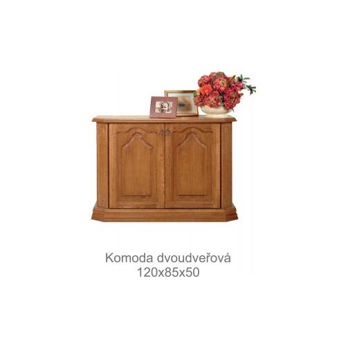 Rustikální komoda dvoudveřová 120/85/50 cm