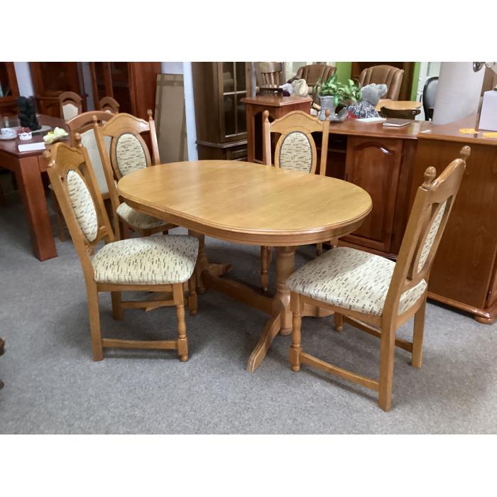 Rustikální oválný stůl d140cm Světli