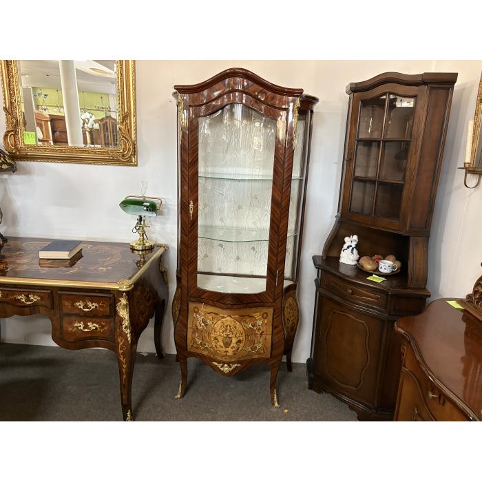 Zámecká barokní Vitrína s intarzii a bronzem