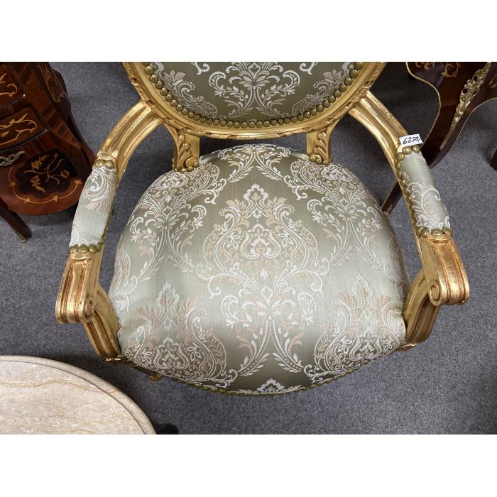 Zámecká barokních křesílka zlato zelená