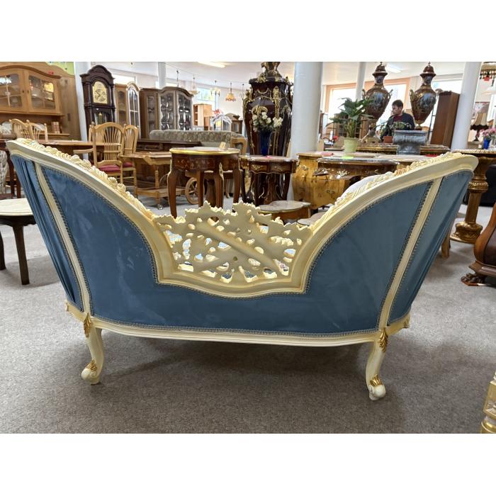 zámecké barokní Sofa Modro bílé