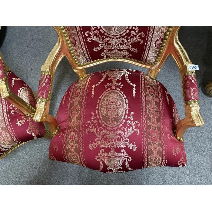Zámecká barokní křesílka červeno zlatý