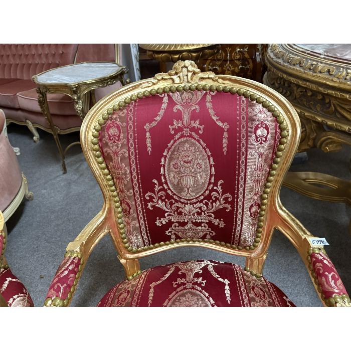 Zámecká barokní křesílka červeno zlatý