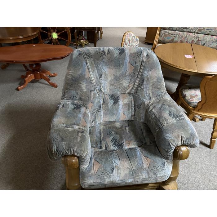 Rustikální sedací souprava 3 + 1 + 1 látková modra