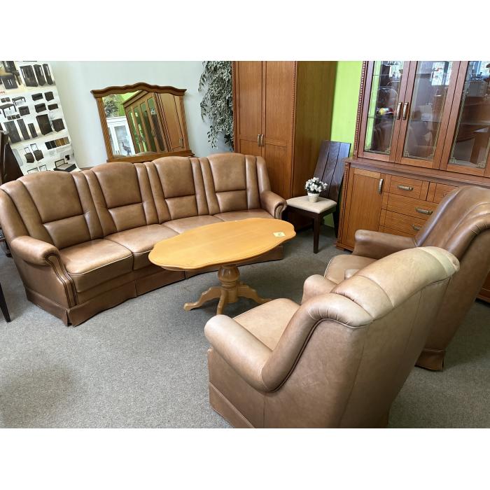 Rustikální sedací souprava 4+1+1 celokožená