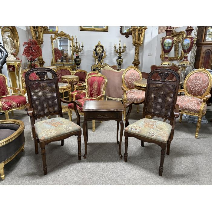 Rustikální zámecká křesílka tmavá