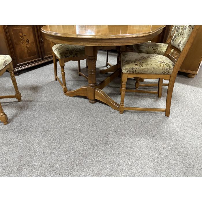 Rustikální jídelní stůl d158cm rozkladaci