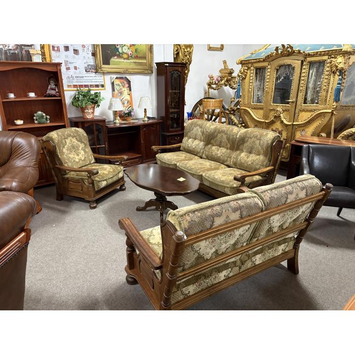 Rustikální sedací souprava 3 + 2 + 1 látková