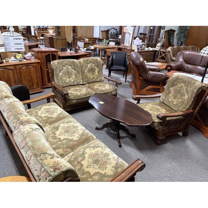 Rustikální sedací souprava 3 + 2 + 1 látková