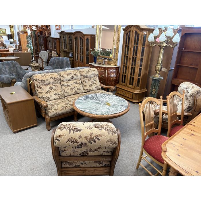 Rustikální sedací souprava 3 + 1 + 1 látková