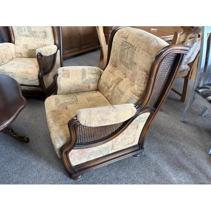 Rustikální látková sedačka 3 +1+1 světla latka