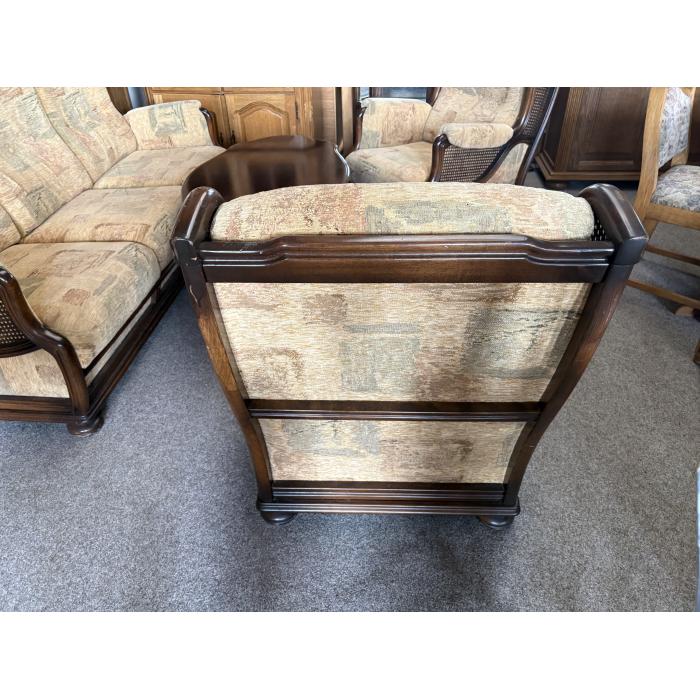 Rustikální látková sedačka 3 +1+1 světla latka