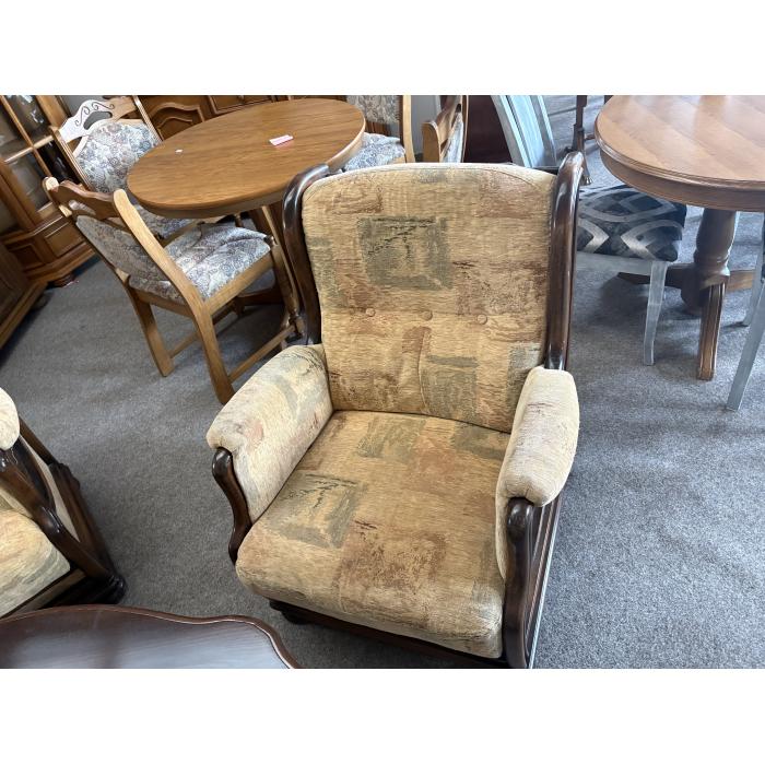 Rustikální látková sedačka 3 +1+1 světla latka