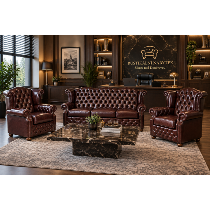 Sedací souprava chesterfield lux 3+1+1